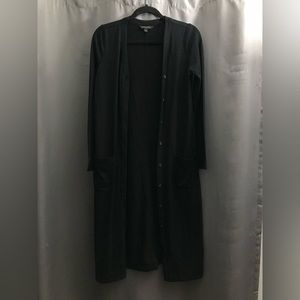 Banana republic black long button down sweater size s